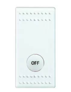 Bticino light silkscreened button with 'off' symbol 1 module n4921ln living light